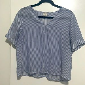A new day- short sleeve striped lightweight blouse